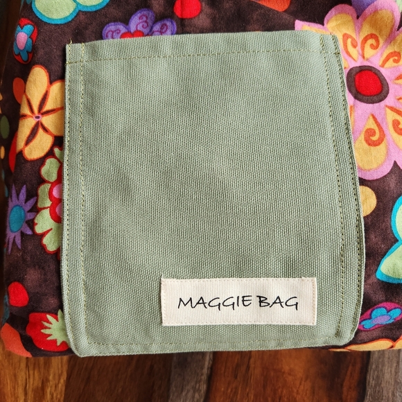 Colorful Handmade Maggie Bag Purse Long Canvas Strap Flowers Floral Pockets NWT - Picture 2 of 7